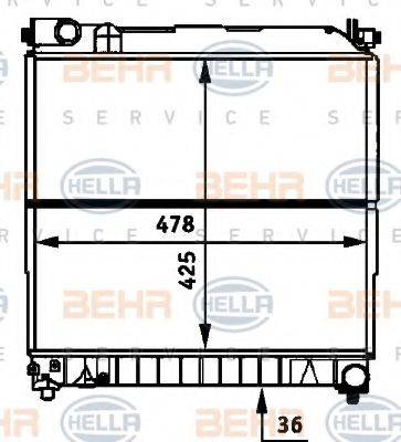 BEHR HELLA SERVICE 8MK376717681 Радиатор, охлаждение двигателя