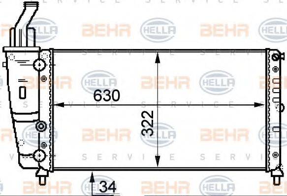 BEHR HELLA SERVICE 8MK376718081 Радиатор, охлаждение двигателя