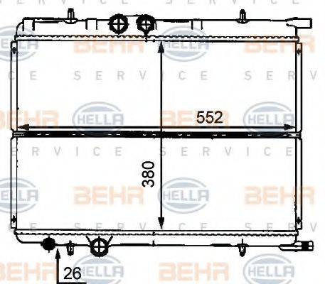 BEHR HELLA SERVICE 8MK376718181 Радиатор, охлаждение двигателя