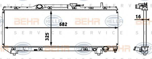 BEHR HELLA SERVICE 8MK376718371 Радиатор, охлаждение двигателя