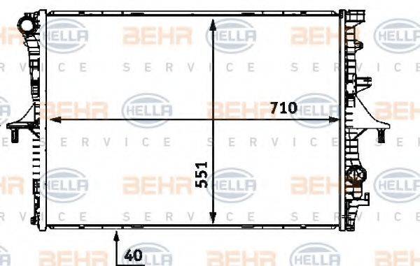 BEHR HELLA SERVICE 8MK376719001 Радиатор, охлаждение двигателя