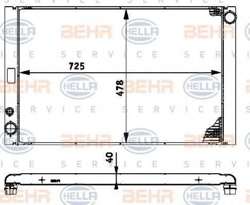 BEHR HELLA SERVICE 8MK376719081 Радиатор, охлаждение двигателя