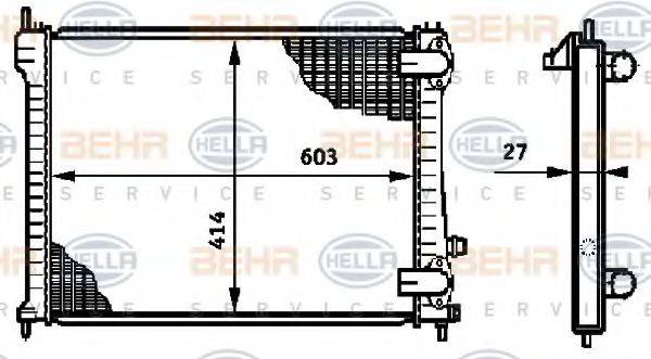 BEHR HELLA SERVICE 8MK376719281 Радиатор, охлаждение двигателя