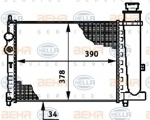 BEHR HELLA SERVICE 8MK376719581 Радиатор, охлаждение двигателя