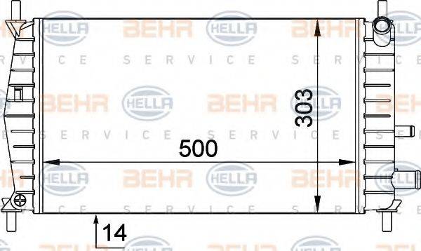 BEHR HELLA SERVICE 8MK376720261 Радиатор, охлаждение двигателя
