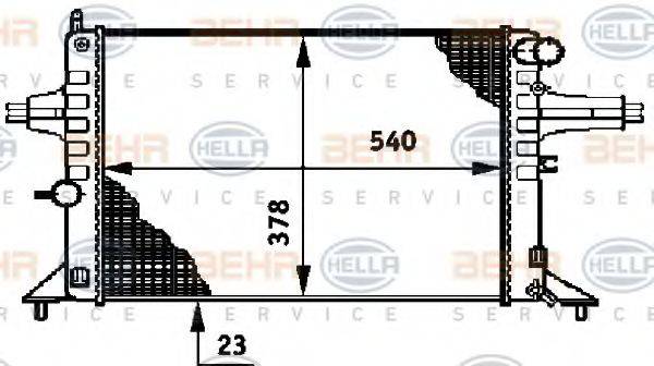 BEHR HELLA SERVICE 8MK376720421 Радиатор, охлаждение двигателя