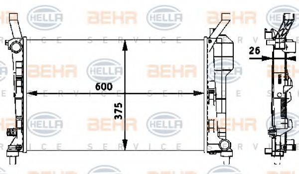 BEHR HELLA SERVICE 8MK376721021 Радиатор, охлаждение двигателя