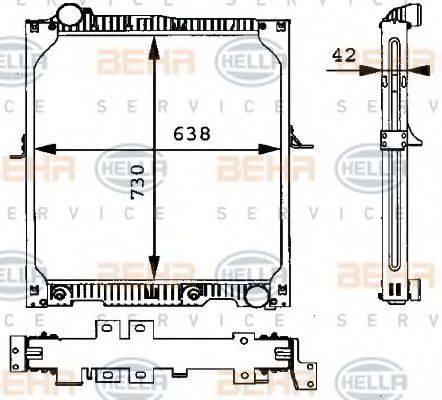 BEHR HELLA SERVICE 8MK376721141 Радиатор, охлаждение двигателя