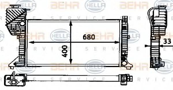 BEHR HELLA SERVICE 8MK376721201 Радиатор, охлаждение двигателя