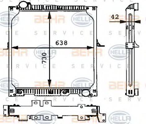 BEHR HELLA SERVICE 8MK376721321 Радиатор, охлаждение двигателя