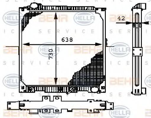 BEHR HELLA SERVICE 8MK376721341 Радиатор, охлаждение двигателя