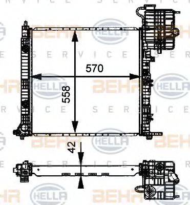 BEHR HELLA SERVICE 8MK376721391 Радиатор, охлаждение двигателя