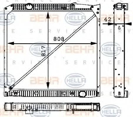 BEHR HELLA SERVICE 8MK376721451 Радиатор, охлаждение двигателя