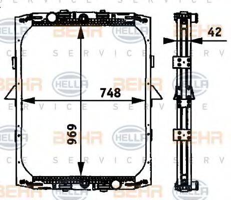 BEHR HELLA SERVICE 8MK376721521 Радиатор, охлаждение двигателя