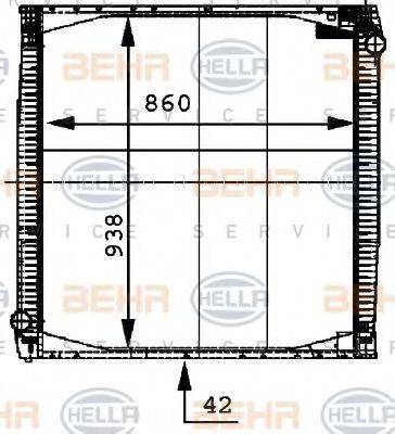 BEHR HELLA SERVICE 8MK376721621 Радиатор, охлаждение двигателя