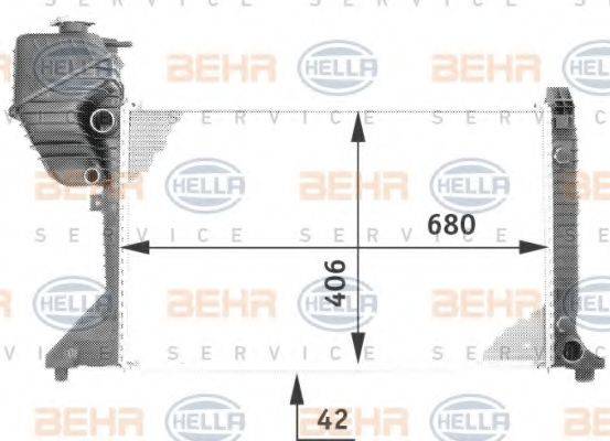 BEHR HELLA SERVICE 8MK376722001 Радиатор, охлаждение двигателя