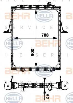 BEHR HELLA SERVICE 8MK376722061 Радиатор, охлаждение двигателя