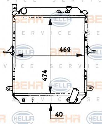 BEHR HELLA SERVICE 8MK376722131 Радиатор, охлаждение двигателя