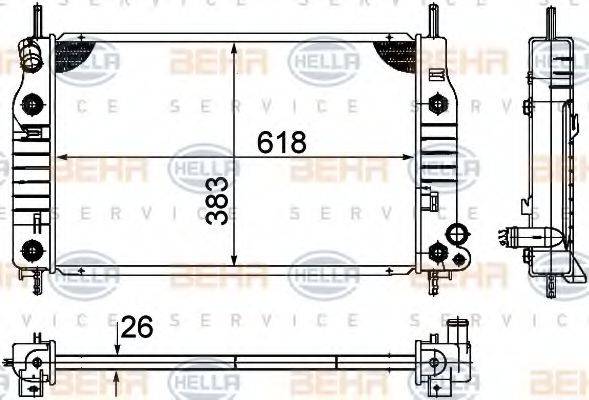 BEHR HELLA SERVICE 8MK376724541 Радиатор, охлаждение двигателя