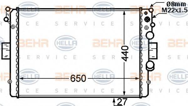 BEHR HELLA SERVICE 8MK376724561 Радиатор, охлаждение двигателя