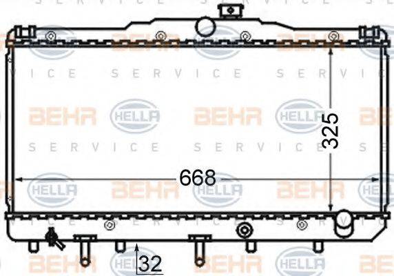 BEHR HELLA SERVICE 8MK376724621 Радиатор, охлаждение двигателя