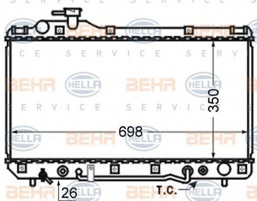 BEHR HELLA SERVICE 8MK376724721 Радиатор, охлаждение двигателя