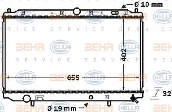 BEHR HELLA SERVICE 8MK376724751 Радиатор, охлаждение двигателя