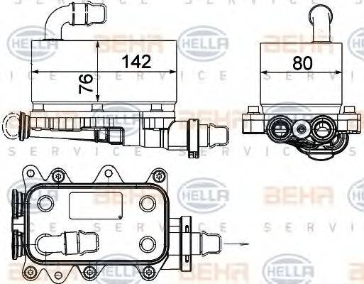 BEHR HELLA SERVICE 8MO376725101 Масляный радиатор, автоматическая коробка передач