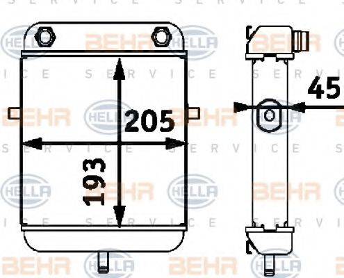 BEHR HELLA SERVICE 8MO376726001 масляный радиатор, двигательное масло