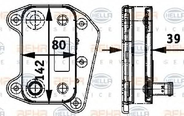 BEHR HELLA SERVICE 8MO376726321 масляный радиатор, двигательное масло