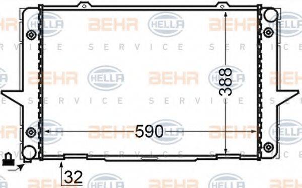 BEHR HELLA SERVICE 8MK376726761 Радиатор, охлаждение двигателя