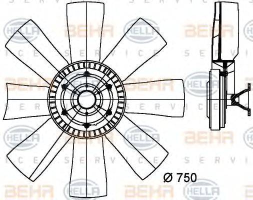 BEHR HELLA SERVICE 8MV376727151 Вентилятор, охлаждение двигателя