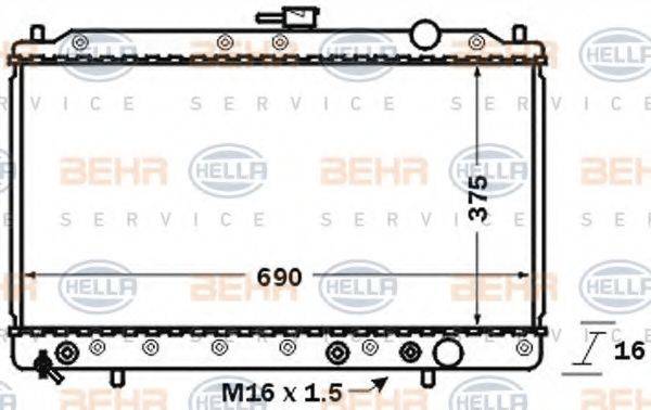 BEHR HELLA SERVICE 8MK376727501 Радиатор, охлаждение двигателя