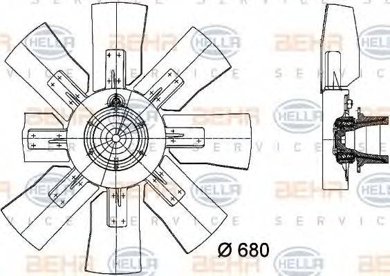 BEHR HELLA SERVICE 8MV376728181 Вентилятор, охлаждение двигателя