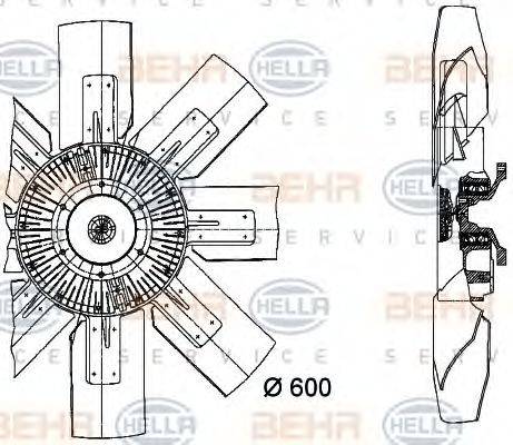 BEHR HELLA SERVICE 8MV376728511 Вентилятор, охлаждение двигателя