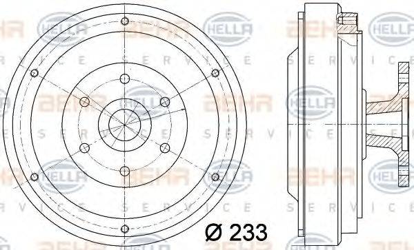 BEHR HELLA SERVICE 8MV376729351 Сцепление, вентилятор радиатора