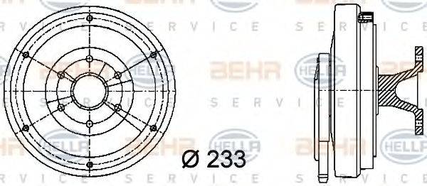 BEHR HELLA SERVICE 8MV376730011 Сцепление, вентилятор радиатора