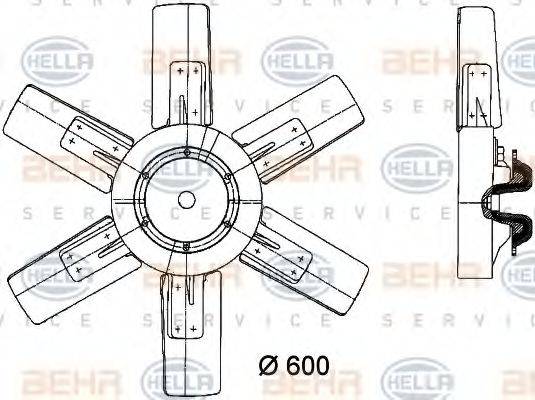 BEHR HELLA SERVICE 8MV376730791 Вентилятор, охлаждение двигателя