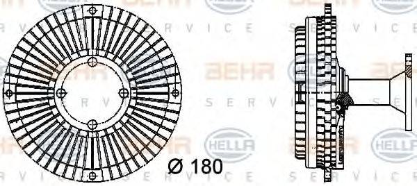 BEHR HELLA SERVICE 8MV376731141 Сцепление, вентилятор радиатора