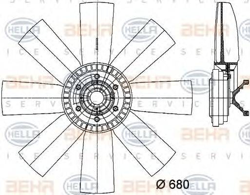 BEHR HELLA SERVICE 8MV376731311 Вентилятор, охлаждение двигателя