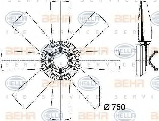 BEHR HELLA SERVICE 8MV376731451 Вентилятор, охлаждение двигателя