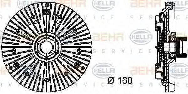 BEHR HELLA SERVICE 8MV376732111 Сцепление, вентилятор радиатора