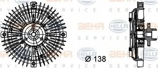 BEHR HELLA SERVICE 8MV376732221 Сцепление, вентилятор радиатора