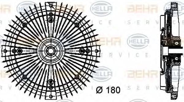 BEHR HELLA SERVICE 8MV376732481 Сцепление, вентилятор радиатора