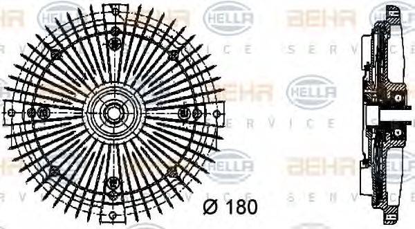 BEHR HELLA SERVICE 8MV376732491 Сцепление, вентилятор радиатора