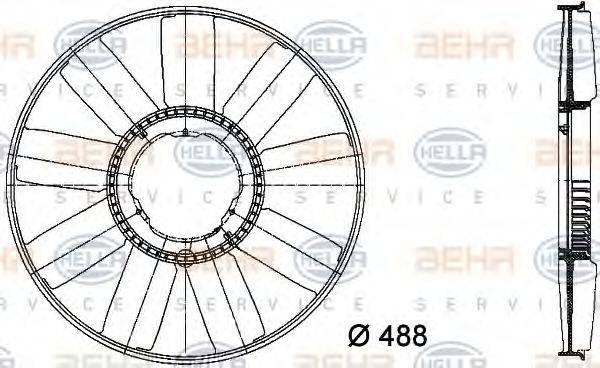 BEHR HELLA SERVICE 8MV376733211 Крыльчатка вентилятора, охлаждение двигателя