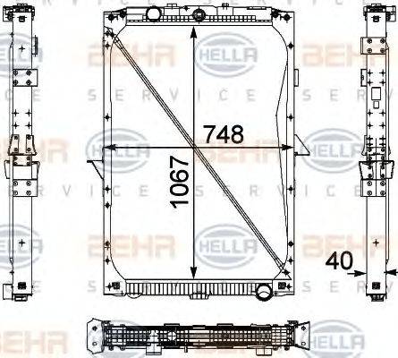 BEHR HELLA SERVICE 8MK376733711 Радиатор, охлаждение двигателя