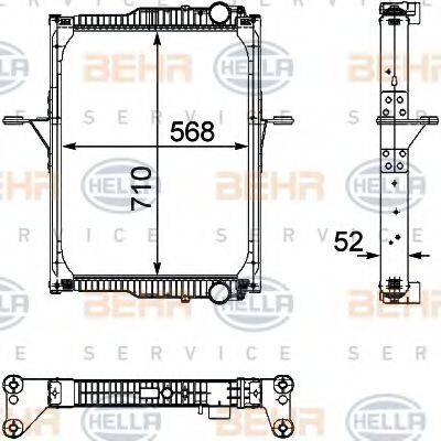 BEHR HELLA SERVICE 8MK376733751 Радиатор, охлаждение двигателя