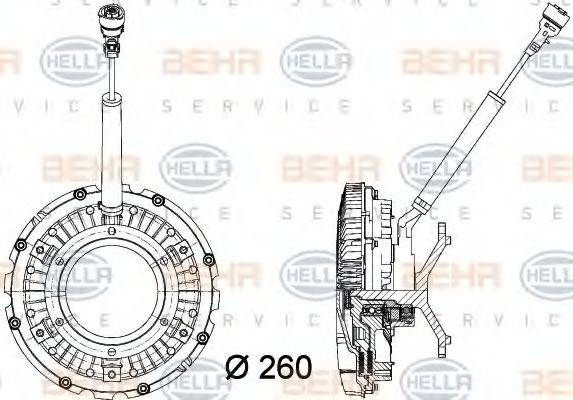 BEHR HELLA SERVICE 8MV376734371 Сцепление, вентилятор радиатора