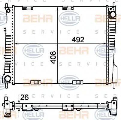 BEHR HELLA SERVICE 8MK376735141 Радиатор, охлаждение двигателя